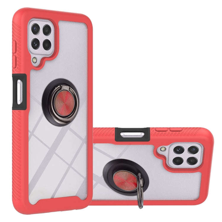 Starry Sky Solid Color Series Shockproof PC + TPU Protective Case with Ring Holder & Magnetic Fun...