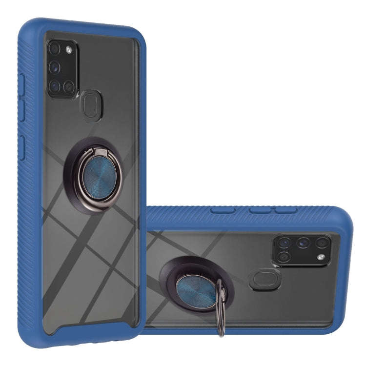 Starry Sky Solid Color Series Shockproof PC + TPU Protective Case with Ring Holder & Magnetic Fun...