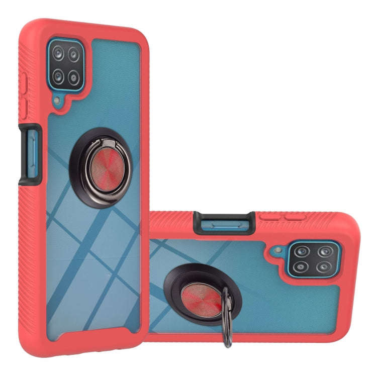 Starry Sky Solid Color Series Shockproof PC + TPU Protective Case with Ring Holder & Magnetic Fun...