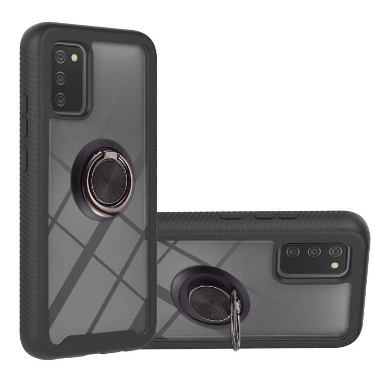 Starry Sky Solid Color Series Shockproof PC + TPU Protective Case with Ring Holder & Magnetic Fun...