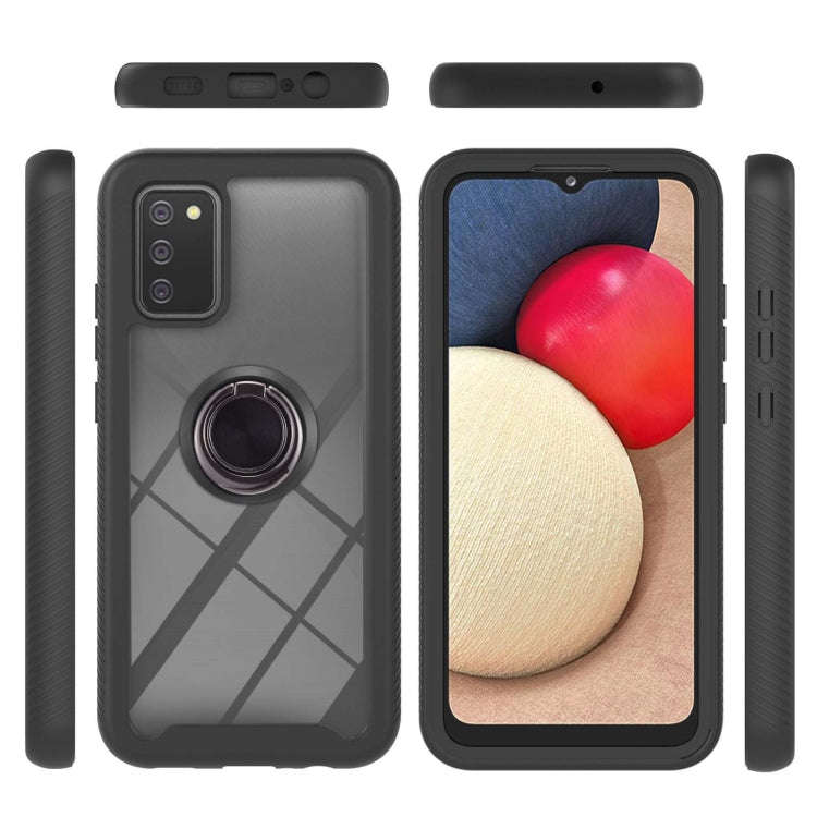 Starry Sky Solid Color Series Shockproof PC + TPU Protective Case with Ring Holder & Magnetic Fun...