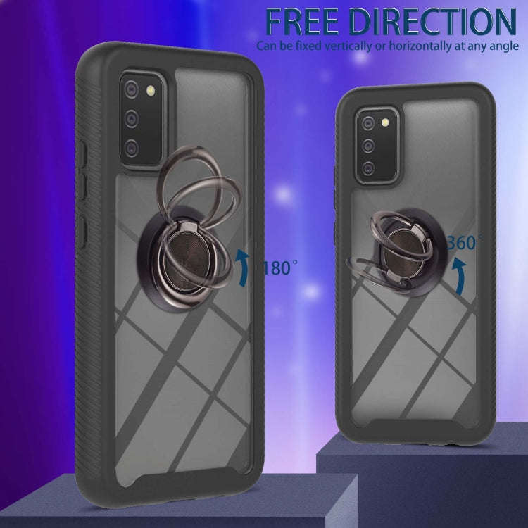 Starry Sky Solid Color Series Shockproof PC + TPU Protective Case with Ring Holder & Magnetic Fun...