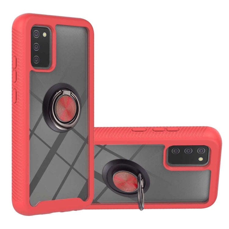 Starry Sky Solid Color Series Shockproof PC + TPU Protective Case with Ring Holder & Magnetic Fun...