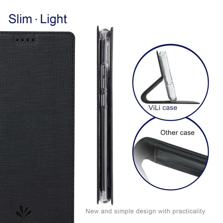 ViLi DMX Series Shockproof TPU + PU Leather Magnetic Attraction Horizontal Flip Case with Card Sl...