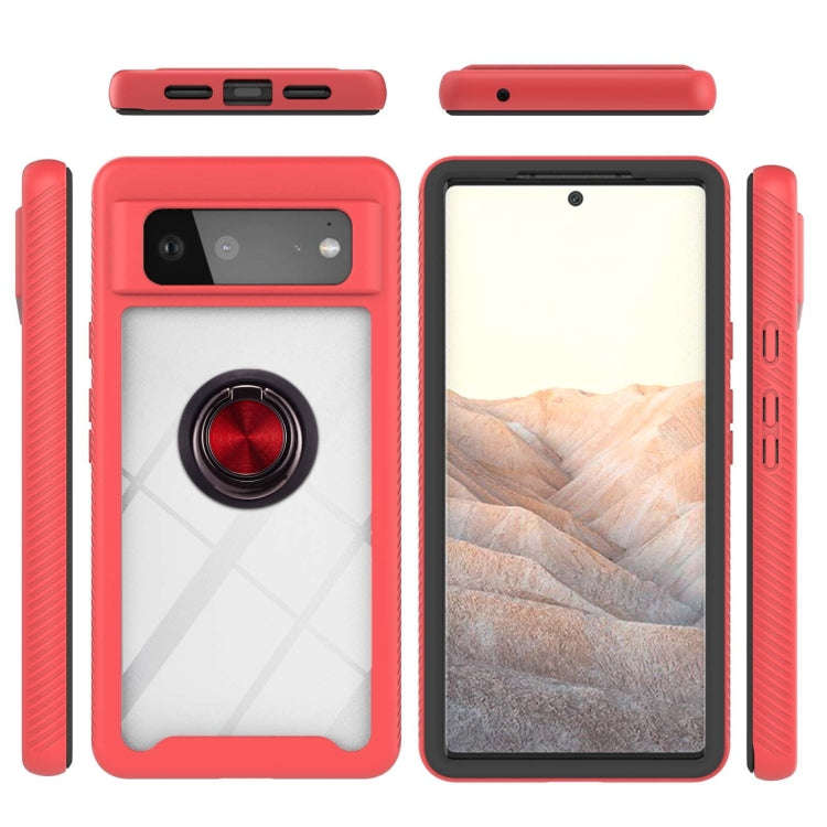 Starry Sky Solid Color Series Shockproof PC + TPU Protective Case with Ring Holder & Magnetic Fun...