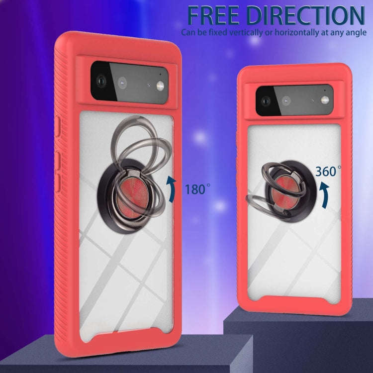 Starry Sky Solid Color Series Shockproof PC + TPU Protective Case with Ring Holder & Magnetic Fun...