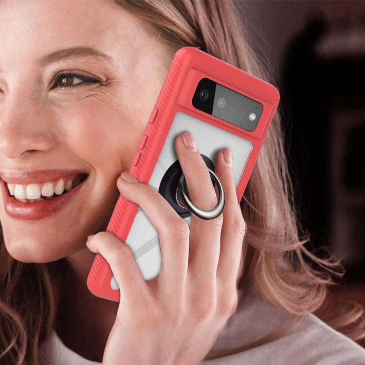 Starry Sky Solid Color Series Shockproof PC + TPU Protective Case with Ring Holder & Magnetic Fun...