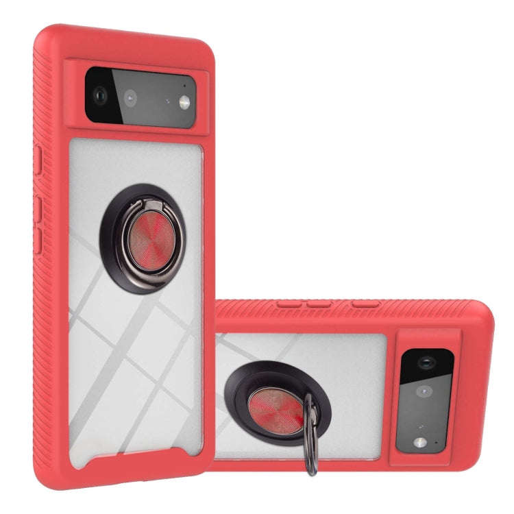 Starry Sky Solid Color Series Shockproof PC + TPU Protective Case with Ring Holder & Magnetic Fun...