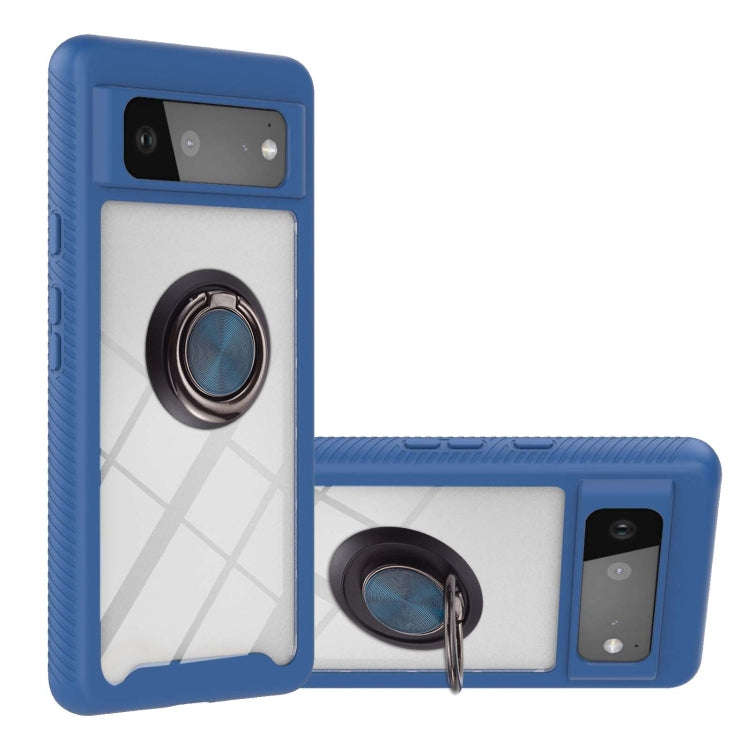Starry Sky Solid Color Series Shockproof PC + TPU Protective Case with Ring Holder & Magnetic Fun...