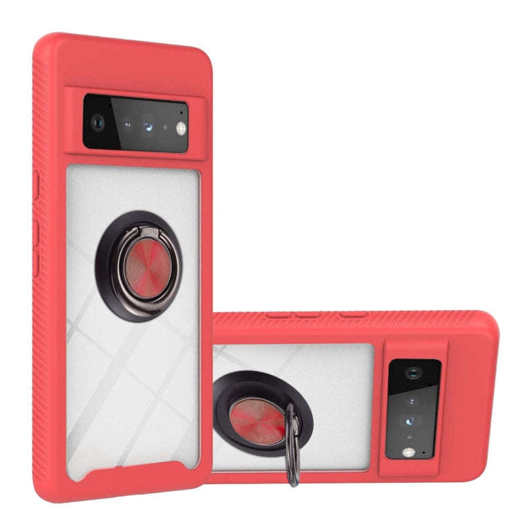 Starry Sky Solid Color Series Shockproof PC + TPU Protective Case with Ring Holder & Magnetic Fun...