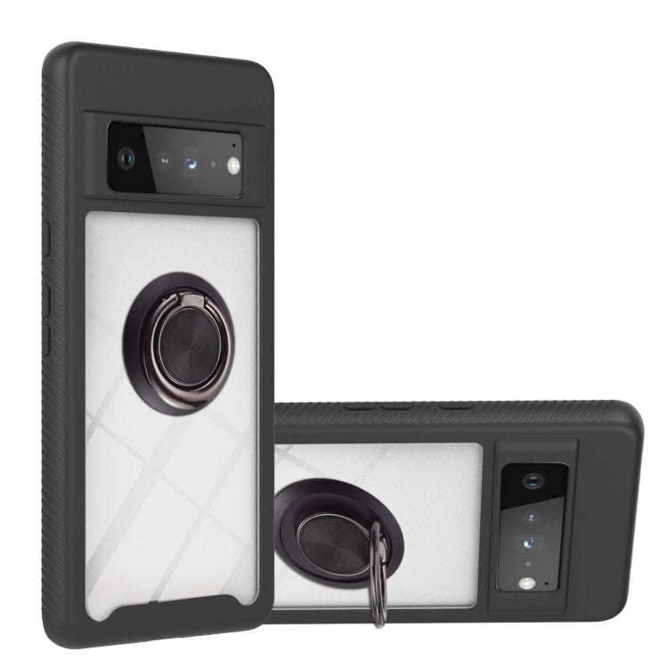 Starry Sky Solid Color Series Shockproof PC + TPU Protective Case with Ring Holder & Magnetic Fun...