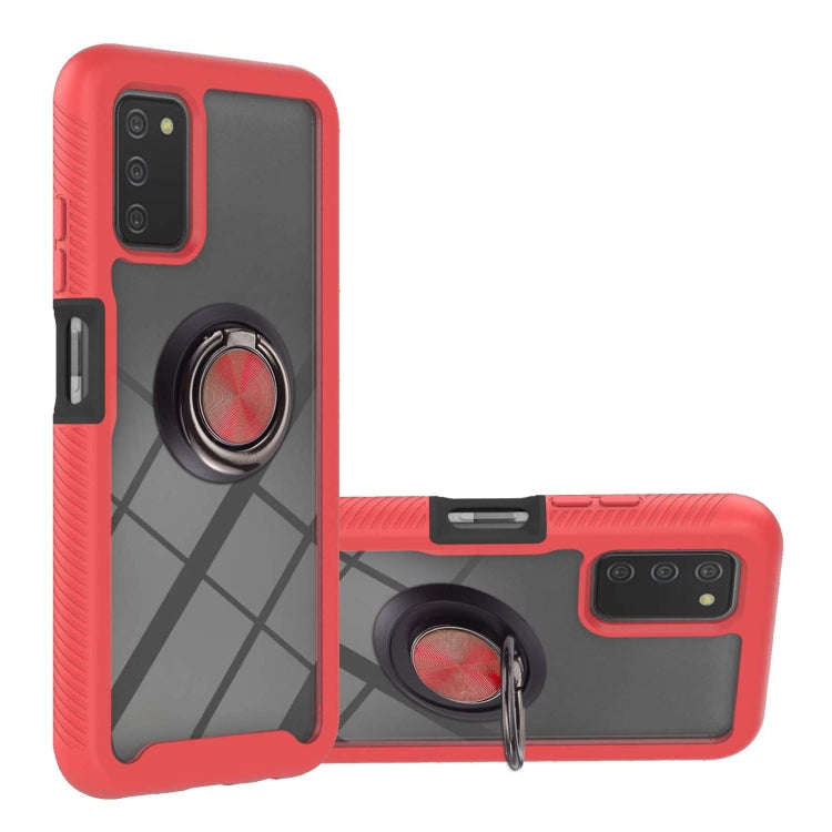 Starry Sky Solid Color Series Shockproof PC + TPU Protective Case with Ring Holder & Magnetic Fun...