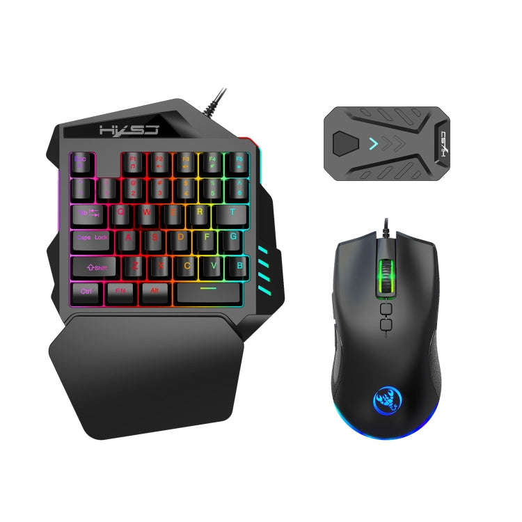 HXSJ P8+V100+A883 Keyboard Mouse Converter + One-handed Keyboard + Programming Gaming Mouse Set, ...