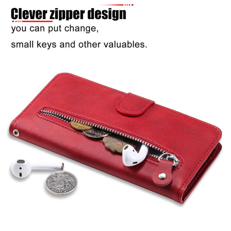 Fashion Calf Texture Zipper Horizontal Flip Leather Case with Holder & Card Slots & Wallet, For X...