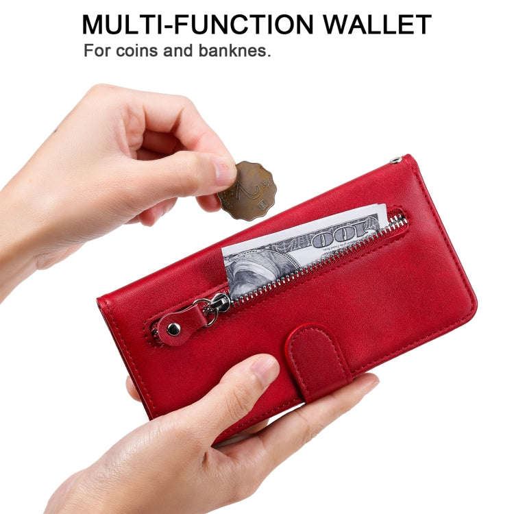 Fashion Calf Texture Zipper Horizontal Flip Leather Case with Holder & Card Slots & Wallet, For X...