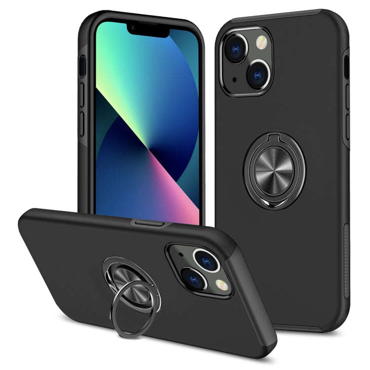 PC + TPU Shockproof Magnetic Protective Case with Invisible Ring Holder, For iPhone 13 mini, For ...