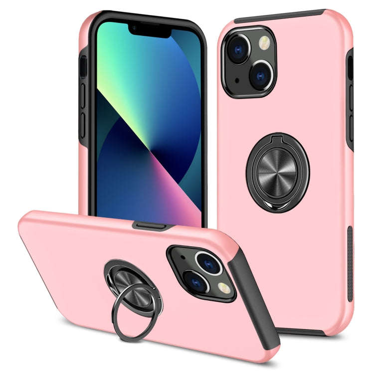 PC + TPU Shockproof Magnetic Protective Case with Invisible Ring Holder, For iPhone 13 mini, For ...
