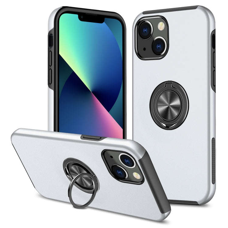 PC + TPU Shockproof Magnetic Protective Case with Invisible Ring Holder, For iPhone 13 mini, For ...