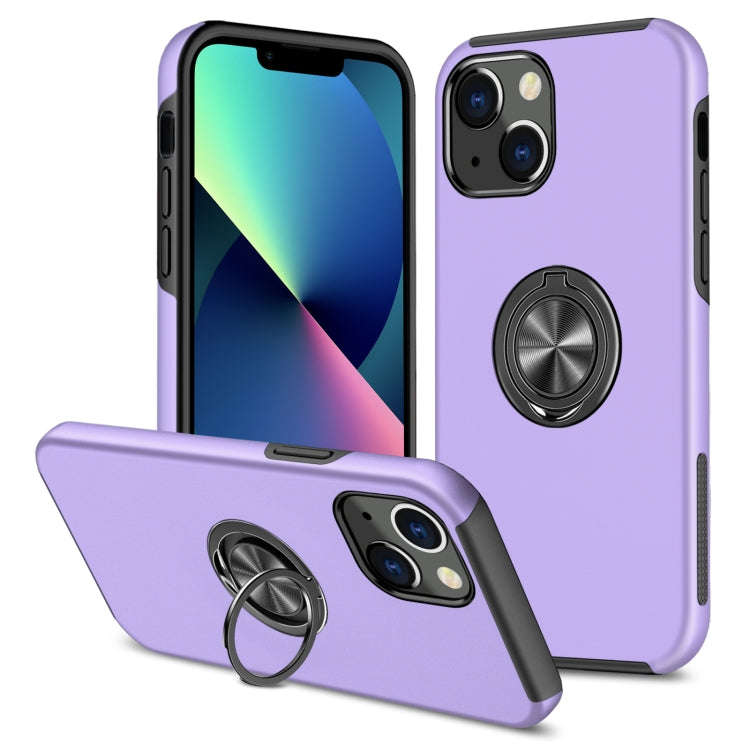 PC + TPU Shockproof Magnetic Protective Case with Invisible Ring Holder, For iPhone 13 mini, For ...