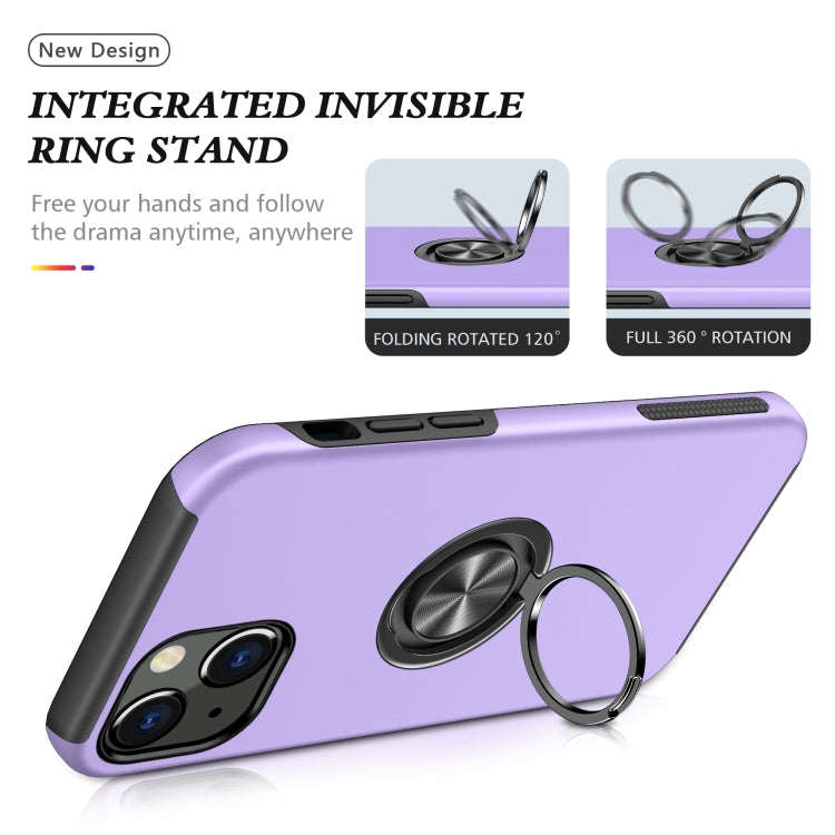 PC + TPU Shockproof Magnetic Protective Case with Invisible Ring Holder, For iPhone 13 mini, For ...