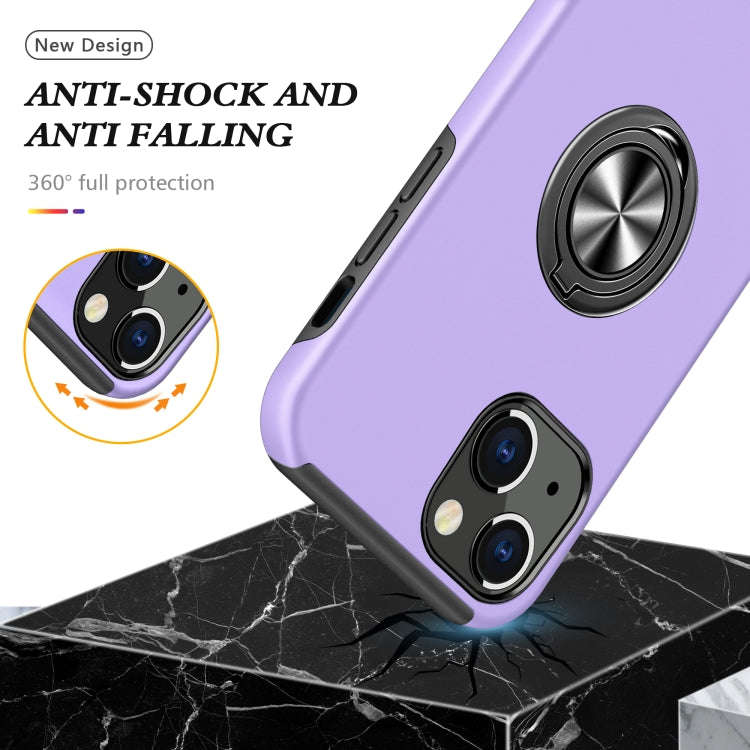 PC + TPU Shockproof Magnetic Protective Case with Invisible Ring Holder, For iPhone 13 mini, For ...
