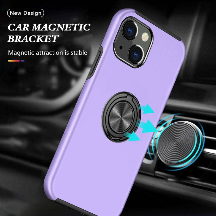 PC + TPU Shockproof Magnetic Protective Case with Invisible Ring Holder, For iPhone 13 mini, For ...