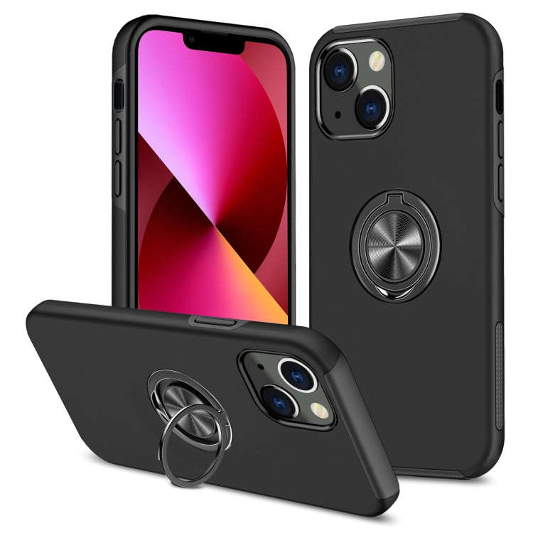PC + TPU Shockproof Magnetic Protective Case with Invisible Ring Holder, For iPhone 13 mini, For ...