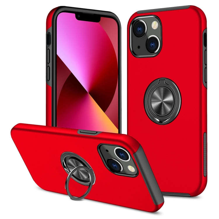 PC + TPU Shockproof Magnetic Protective Case with Invisible Ring Holder, For iPhone 13 mini, For ...