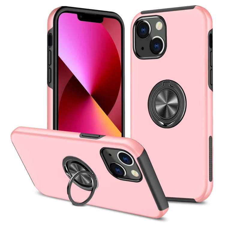 PC + TPU Shockproof Magnetic Protective Case with Invisible Ring Holder, For iPhone 13 mini, For ...