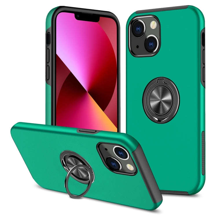 PC + TPU Shockproof Magnetic Protective Case with Invisible Ring Holder, For iPhone 13 mini, For ...