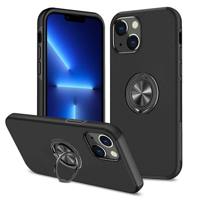 PC + TPU Shockproof Magnetic Protective Case with Invisible Ring Holder, For iPhone 13 mini, For ...