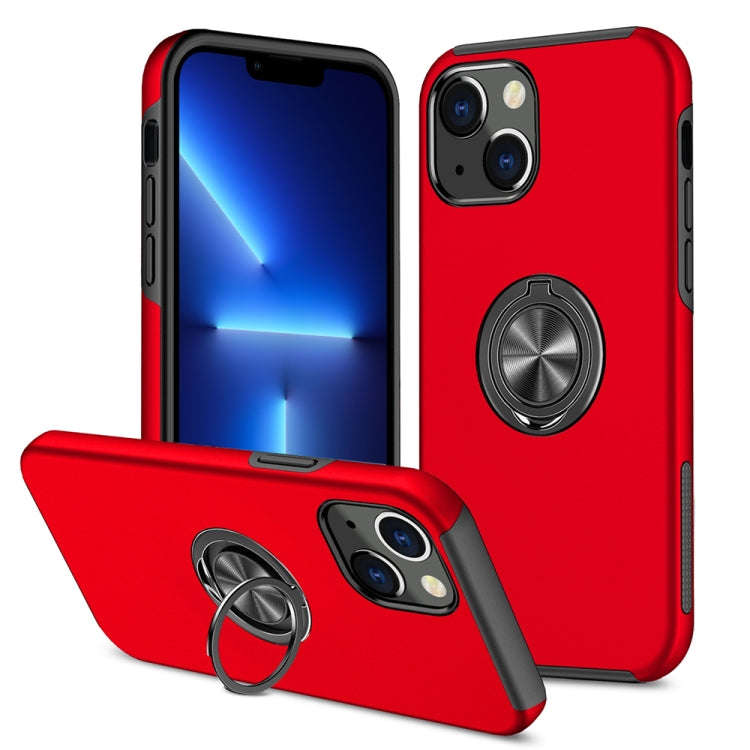 PC + TPU Shockproof Magnetic Protective Case with Invisible Ring Holder, For iPhone 13 mini, For ...