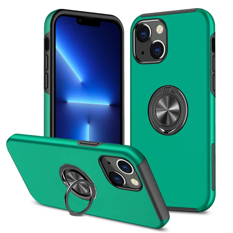 PC + TPU Shockproof Magnetic Protective Case with Invisible Ring Holder, For iPhone 13 mini, For ...