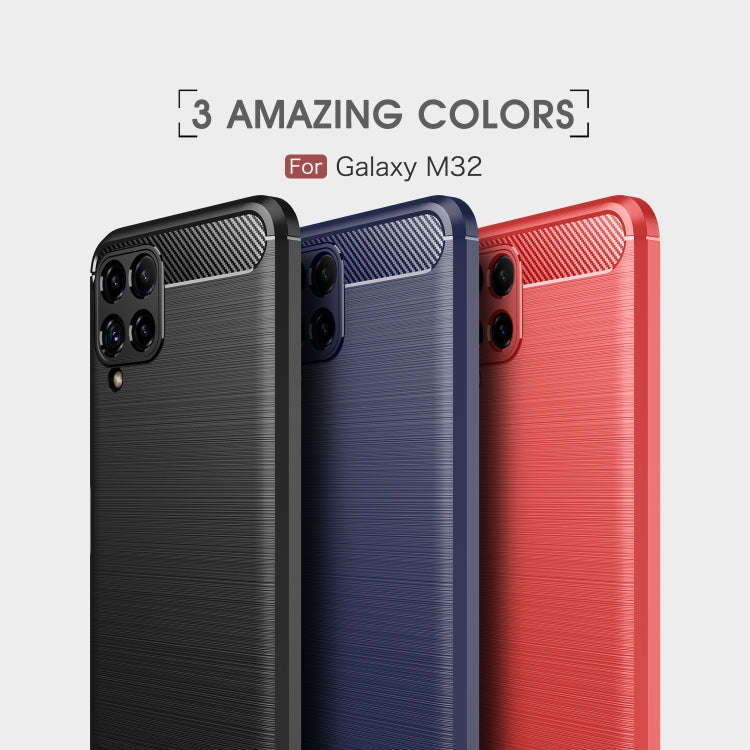 Brushed Texture Carbon Fiber TPU Case, For Samsung Galaxy M32 (india)