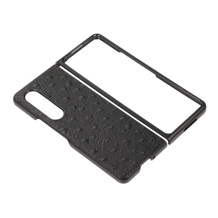 Ostrich Skin Texture Shockproof Protective Leather Case, For Samsung Galaxy Z Fold3 5G