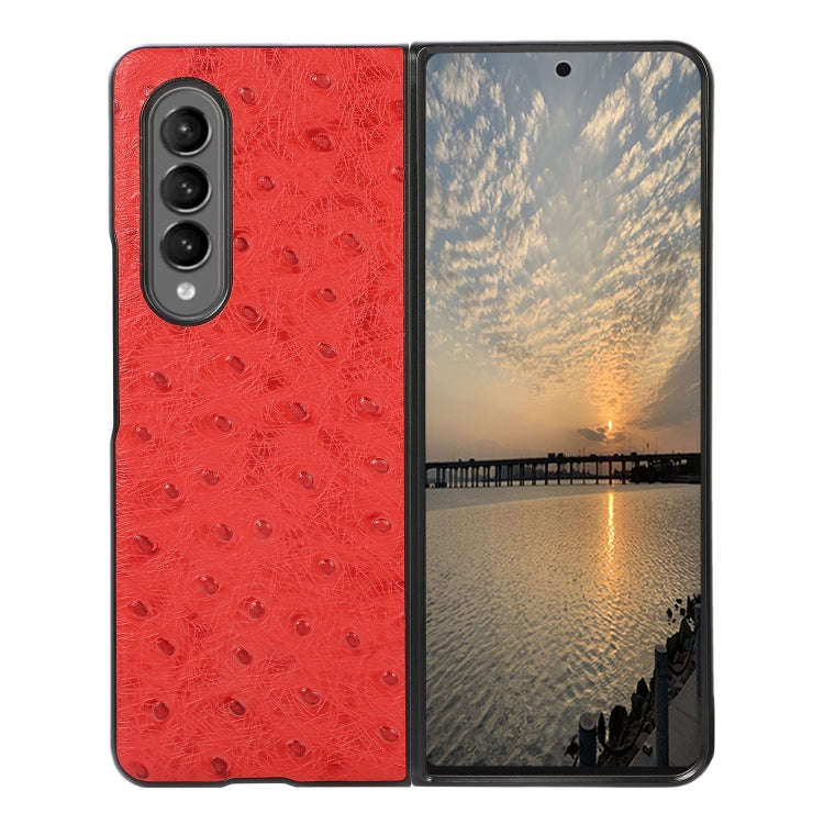 Ostrich Skin Texture Shockproof Protective Leather Case, For Samsung Galaxy Z Fold3 5G