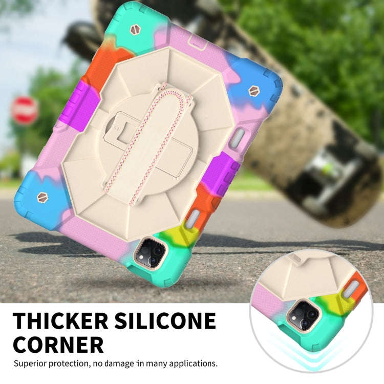 Contrast Color Robot Shockproof Silicon + PC Protective Case with Holder & Shoulder Strap For iPa...