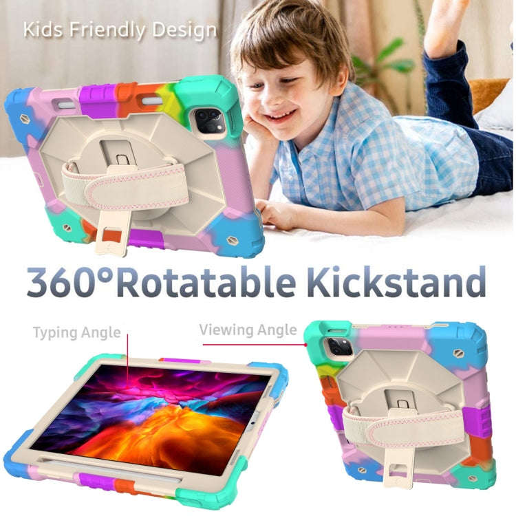 Contrast Color Robot Shockproof Silicon + PC Protective Case with Holder & Shoulder Strap For iPa...