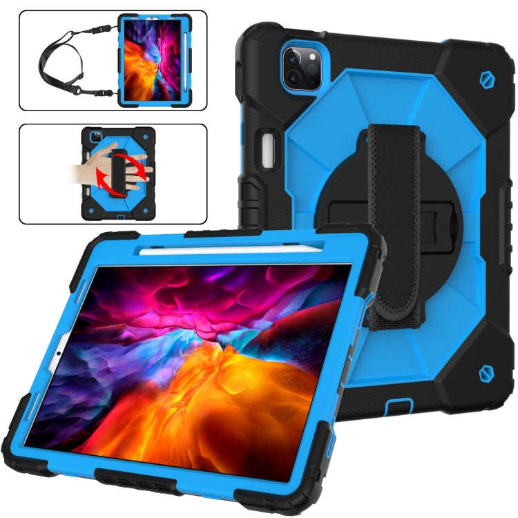 Contrast Color Robot Shockproof Silicon + PC Protective Case with Holder & Shoulder Strap For iPa...