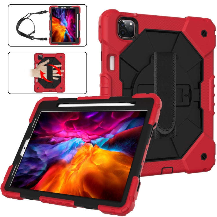 Contrast Color Robot Shockproof Silicon + PC Protective Case with Holder & Shoulder Strap For iPa...