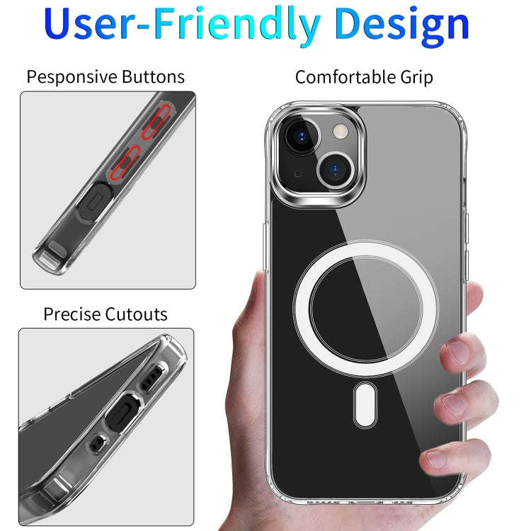 Magsafe Case Magnetic Ring Clear Crystal Acrylic +TPU Four-corner Airbag Shockproof Case, For iPh...