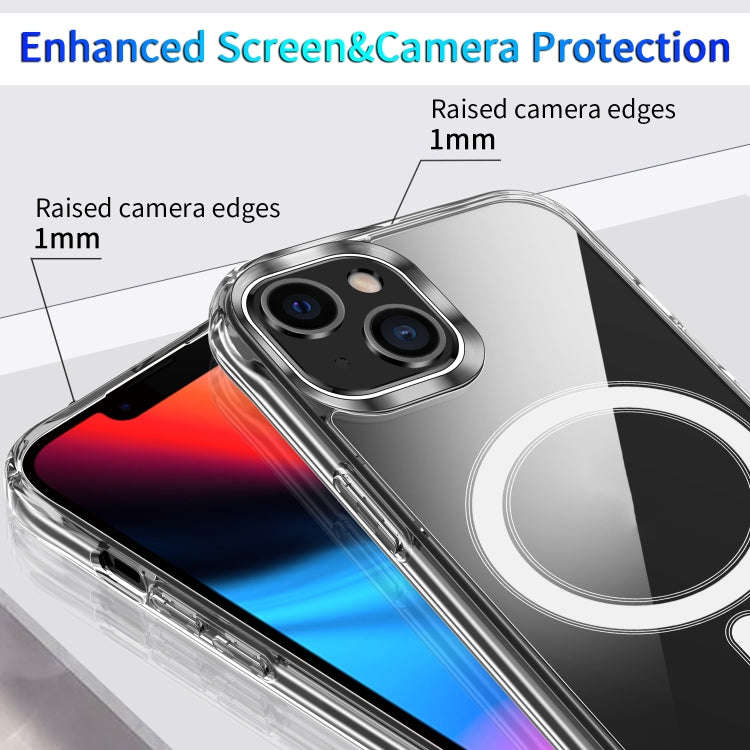 Magsafe Case Magnetic Ring Clear Crystal Acrylic +TPU Four-corner Airbag Shockproof Case, For iPh...