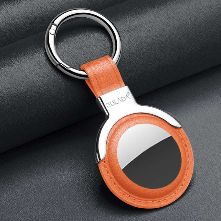 SULADA Leather Protective Cover Case with Switchable Keychain Ring For AirTag 2nd Gen / AirTag 1s...