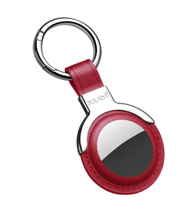 SULADA Leather Protective Cover Case with Switchable Keychain Ring For AirTag 2nd Gen / AirTag 1s...