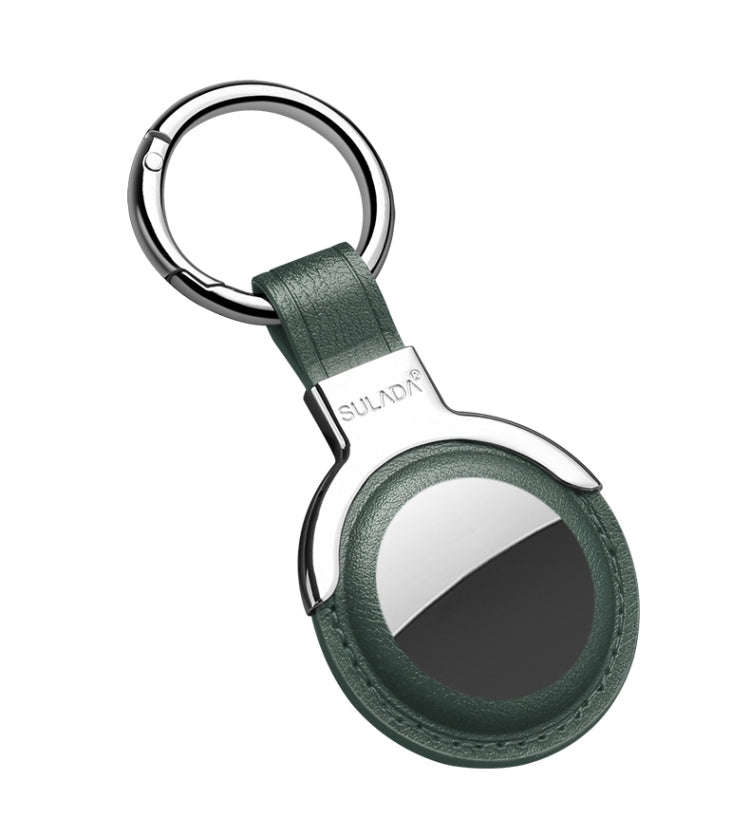SULADA Leather Protective Cover Case with Switchable Keychain Ring For AirTag 2nd Gen / AirTag 1s...