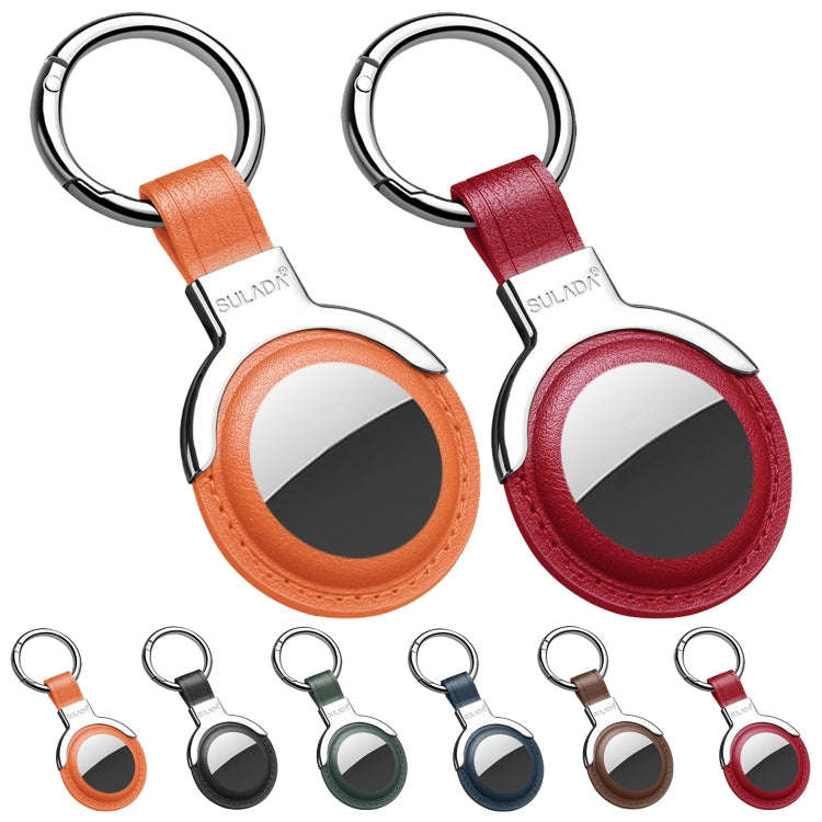 SULADA Leather Protective Cover Case with Switchable Keychain Ring For AirTag 2nd Gen / AirTag 1s...