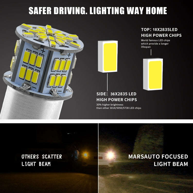 1 Pair E0052 9-14V 1157-54SMD-2835 6000K 1080LM White Light Car Decoding Brake Driving Light, E0053
