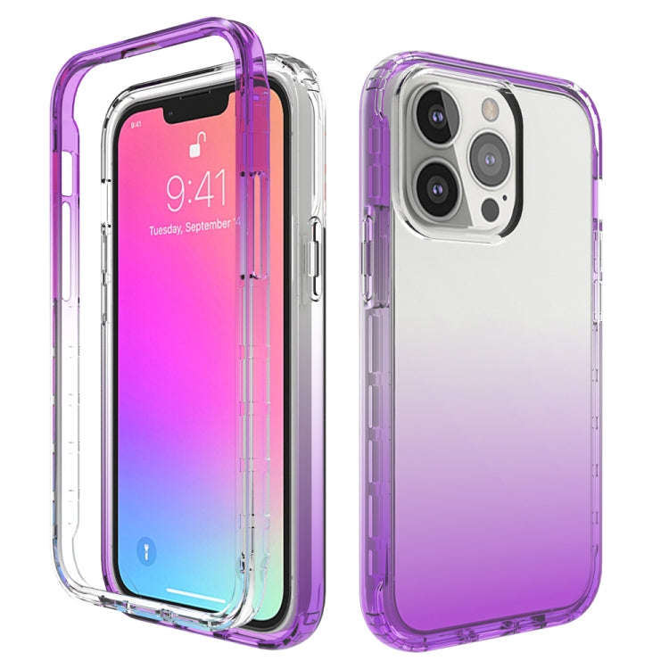 Shockproof High Transparency Two-color Gradual Change PC+TPU Candy Colors Protective Case, For iP...
