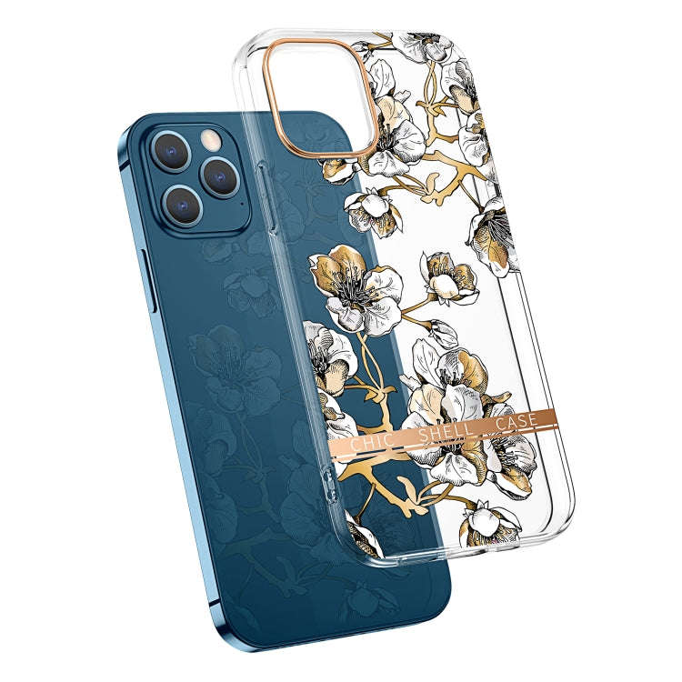 High Translucent Electroplating Flower Pattern TPU + PC Shockproof Case, For iPhone 11 Pro, For i...