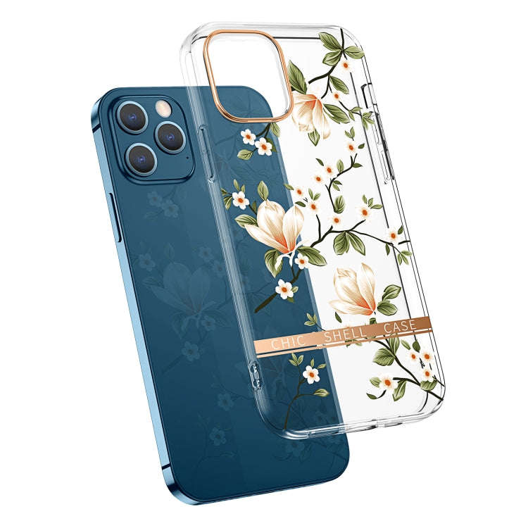 High Translucent Electroplating Flower Pattern TPU + PC Shockproof Case, For iPhone 11 Pro, For i...